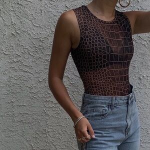 Lioness sheer mesh bodysuit